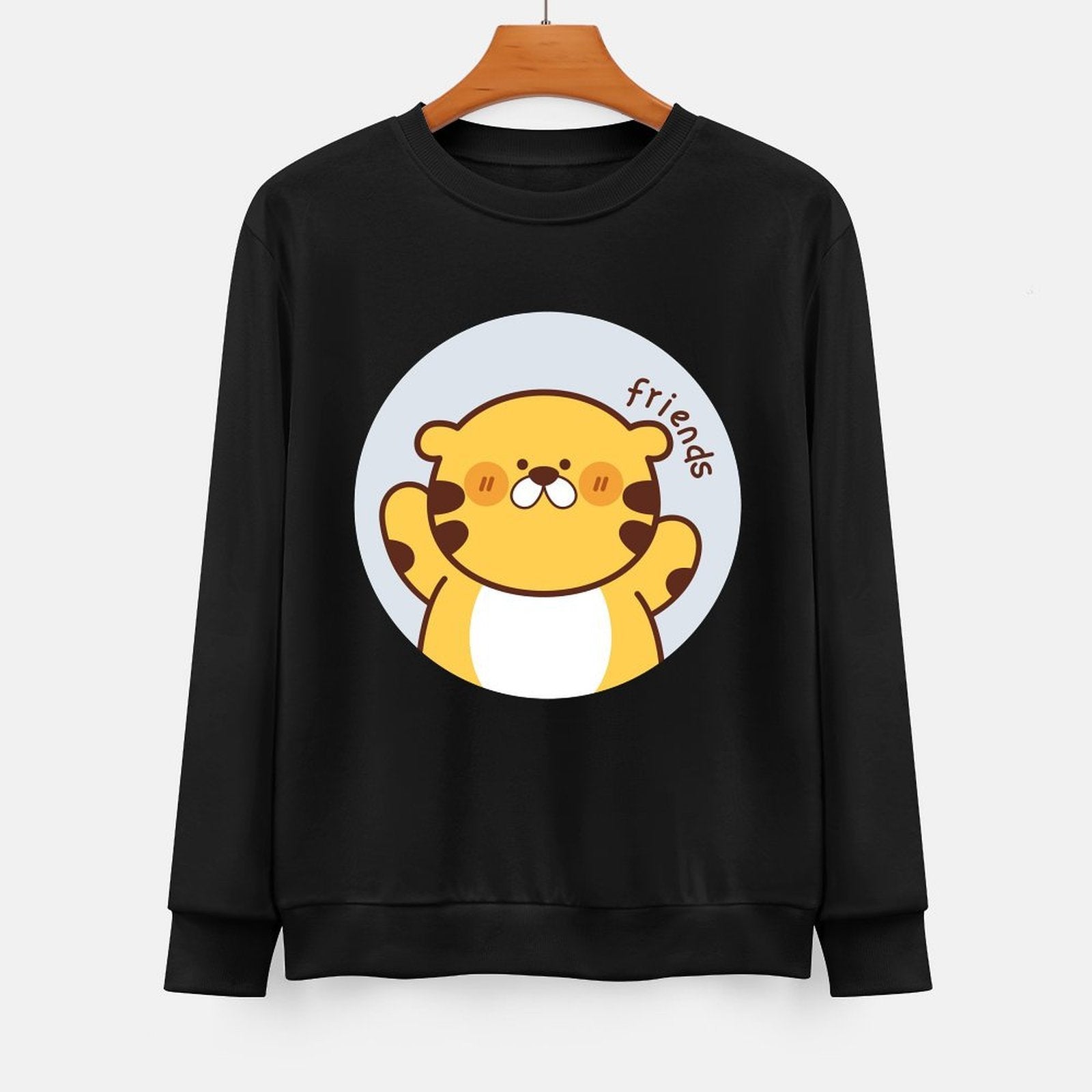 Front Patterned Long Sleeve TopCrew Neck EasyWear